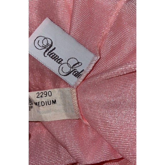 Vintage Silky pink w/ eyelet Babydoll lingerie teddy Romper bodysuit M - Picture 11 of 11